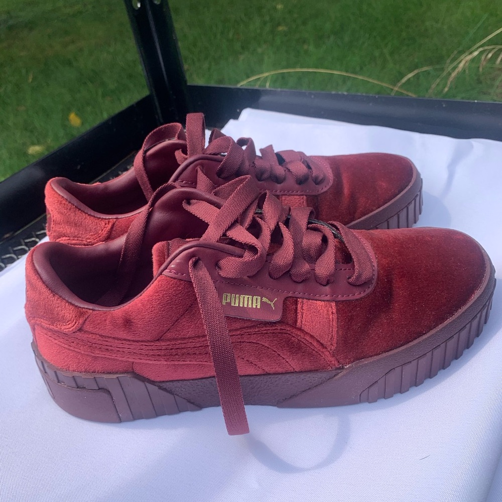 Puma Cali Women’s Burgundy Velour Sneakers